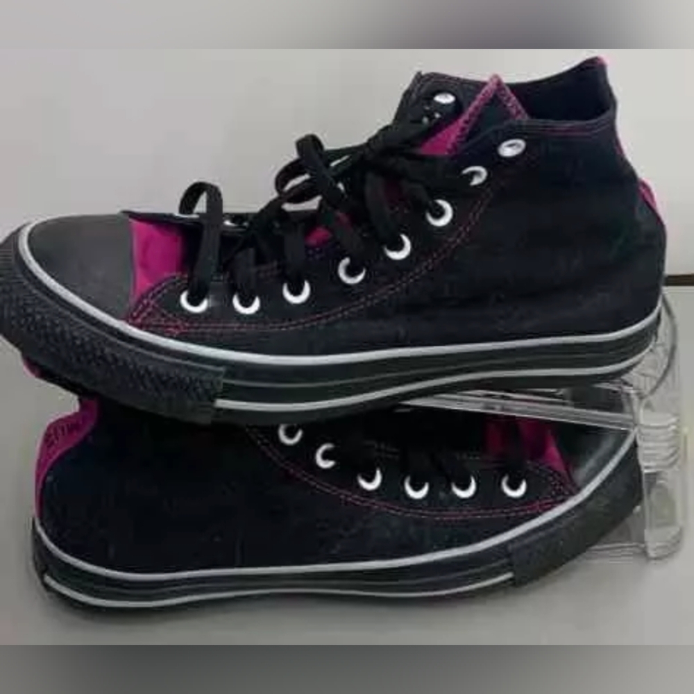 Converse All Star Black and Purple  Sneakers Like New M 11 W 13 MSRP 94.99 - Picture 2 of 7